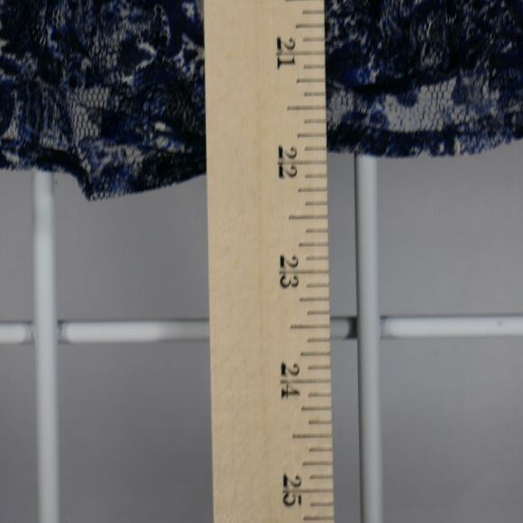 Coldwater Creek Blue Mesh Skirt Womens Size PS Petite Small 6-8 Lined Pull On - Picture 10 of 12